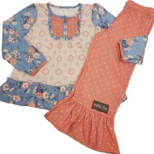 Matilda Jane 6 Just Imagine Celina Big Ruffle PJs Pajamas Sleep Set Girls Size